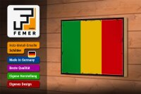 Holzschild Flagge Malis 18x12 cm Retro Flag of Mali Dekoration