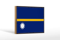 Holzschild Flagge Naurus 18x12 cm Retro Flag of Nauru...