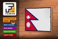 Holzschild Flagge Nepals 18x12 cm Retro Flag of Nepal Dekoration