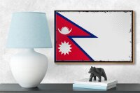 Holzschild Flagge Nepals 18x12 cm Retro Flag of Nepal Dekoration