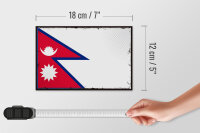 Holzschild Flagge Nepals 18x12 cm Retro Flag of Nepal Dekoration