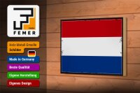 Holzschild Flagge Niederlande 18x12 cm Retro Netherlands Dekoration