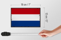Holzschild Flagge Niederlande 18x12 cm Retro Netherlands Dekoration