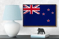 Holzschild Flagge Neuseelands 18x12 cm Retro New Zealand Dekoration