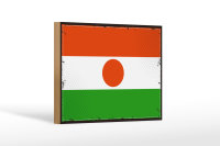 Holzschild Flagge Nigers 18x12 cm Retro Flag of Niger...