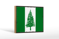 Holzschild Flagge Norfolkinsel 18x12 cm Retro Flag  Dekoration