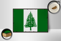 Holzschild Flagge Norfolkinsel 18x12 cm Retro Flag  Dekoration