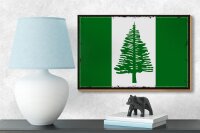 Holzschild Flagge Norfolkinsel 18x12 cm Retro Flag  Dekoration