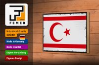 Holzschild Flagge Nordzypern 18x12 cm Retro Flag Dekoration