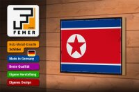 Holzschild Flagge Nordkoreas 18x12 cm Retro North Korea Dekoration
