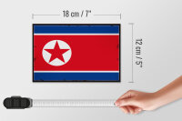 Holzschild Flagge Nordkoreas 18x12 cm Retro North Korea Dekoration