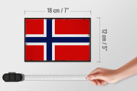 Holzschild Flagge Norwegens 18x12 cm Retro Flag Norway Dekoration