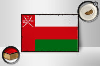 Holzschild Flagge Omans 18x12 cm Retro Flag of Oman Dekoration