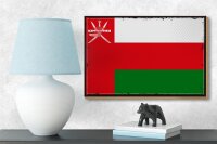 Holzschild Flagge Omans 18x12 cm Retro Flag of Oman Dekoration