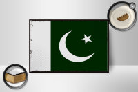 Holzschild Flagge Pakistans 18x12cm Retro Flag of Pakistan Dekoration