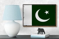 Holzschild Flagge Pakistans 18x12cm Retro Flag of Pakistan Dekoration