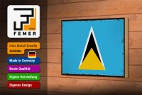 Holzschild Flagge Saint Lucias 18x12 cm Retro Saint Lucia Dekoration