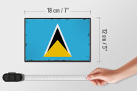 Holzschild Flagge Saint Lucias 18x12 cm Retro Saint Lucia Dekoration