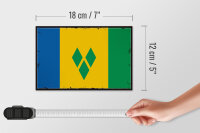 Holzschild Flagge Saint Vincent Grenadinen 18x12 cm Retro Dekoration