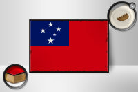 Holzschild Flagge Samoas 18x12 cm Retro Flag of Samoa Dekoration
