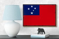 Holzschild Flagge Samoas 18x12 cm Retro Flag of Samoa Dekoration