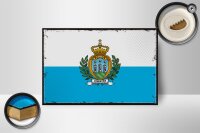 Holzschild Flagge San Marinos 18x12 cm Retro San Marino Dekoration