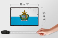 Holzschild Flagge San Marinos 18x12 cm Retro San Marino Dekoration