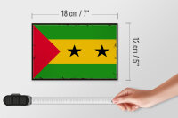 Holzschild Flagge São Tomé und Príncipe 18x12cm Retro Flag Dekoration