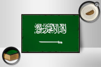 Holzschild Flagge Saudi-Arabien 18x12cm Retro Saudi Arabia Dekoration