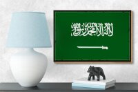 Holzschild Flagge Saudi-Arabien 18x12cm Retro Saudi Arabia Dekoration