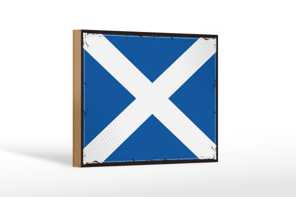 Holzschild Flagge Schottlands 18x12 cm Retro Flag Scotland Dekoration