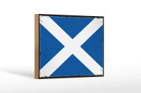 Holzschild Flagge Schottlands 18x12 cm Retro Flag...
