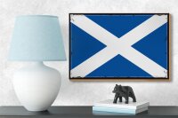 Holzschild Flagge Schottlands 18x12 cm Retro Flag Scotland Dekoration