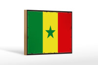 Holzschild Flagge Senegal 18x12 cm Retro Flag of Senegal...
