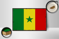 Holzschild Flagge Senegal 18x12 cm Retro Flag of Senegal Dekoration
