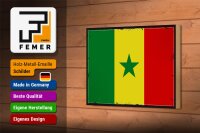 Holzschild Flagge Senegal 18x12 cm Retro Flag of Senegal Dekoration