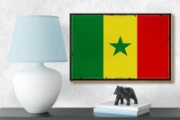 Holzschild Flagge Senegal 18x12 cm Retro Flag of Senegal Dekoration