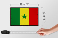 Holzschild Flagge Senegal 18x12 cm Retro Flag of Senegal Dekoration
