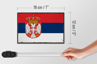 Holzschild Flagge Serbiens 18x12 cm Retro Flag of Serbia Dekoration