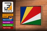 Holzschild Flagge Seychellen 18x12cm Retro Flag Seychelles Dekoration