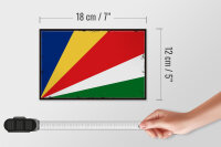 Holzschild Flagge Seychellen 18x12cm Retro Flag Seychelles Dekoration