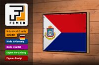 Holzschild Flagge Sint Maartens 18x12cm Retro Sint Maarten Dekoration