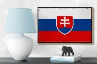 Holzschild Flagge Slowakei 18x12 cm Retro Flag of Slovakia Dekoration