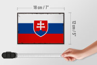 Holzschild Flagge Slowakei 18x12 cm Retro Flag of Slovakia Dekoration