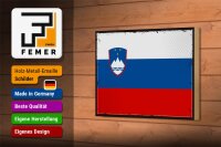 Holzschild Flagge Sloweniens 18x12 cm Retro Flag Slovenia Dekoration