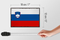 Holzschild Flagge Sloweniens 18x12 cm Retro Flag Slovenia Dekoration