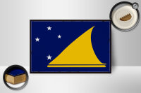 Holzschild Flagge Tokelaus 18x12 cm Retro Flag of Tokelau Dekoration