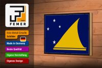 Holzschild Flagge Tokelaus 18x12 cm Retro Flag of Tokelau Dekoration