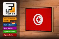 Holzschild Flagge Tunesiens 18x12 cm Retro Flag of Tunisia Dekoration