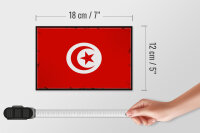 Holzschild Flagge Tunesiens 18x12 cm Retro Flag of Tunisia Dekoration